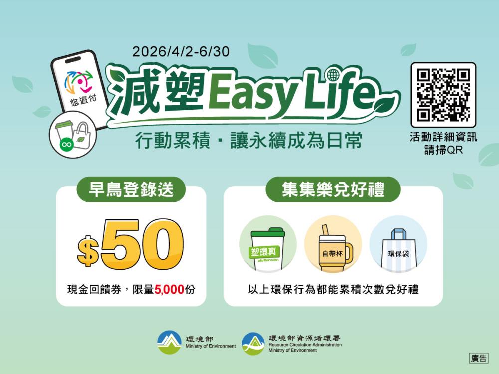 環境部攜手悠遊卡公司，共推悠遊付APP「減塑Easy Life」功能