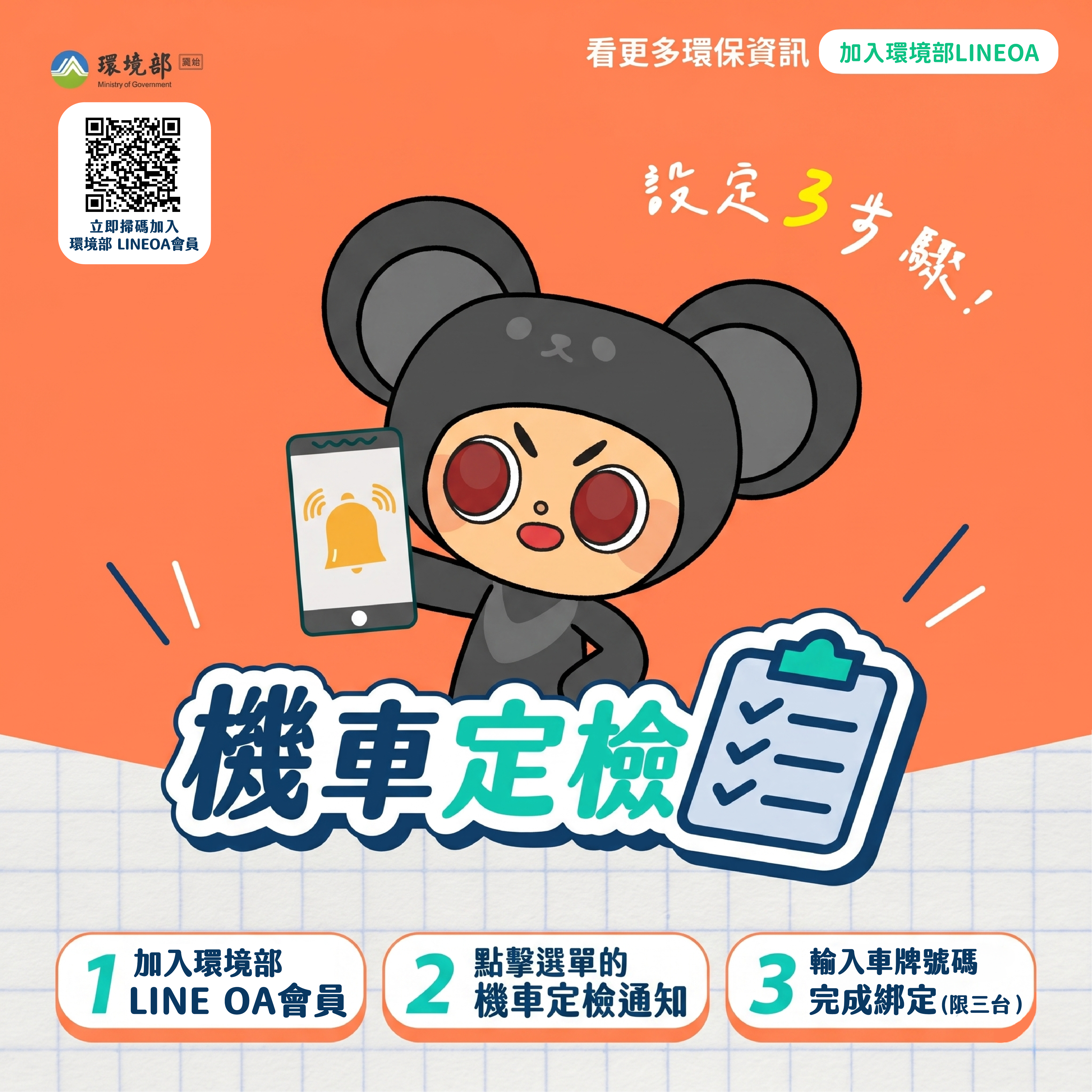 機車排氣定檢免煩惱　有LINE官方帳號提醒真是好 圖卡
