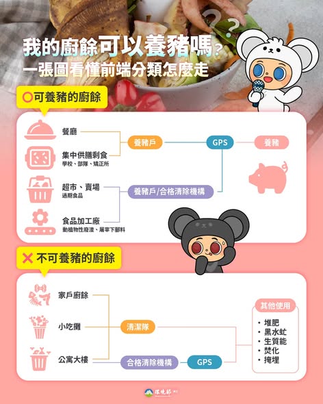 【廚餘養豬政策轉型，廚餘分流控管，共同防堵非洲豬瘟 🐖💚】