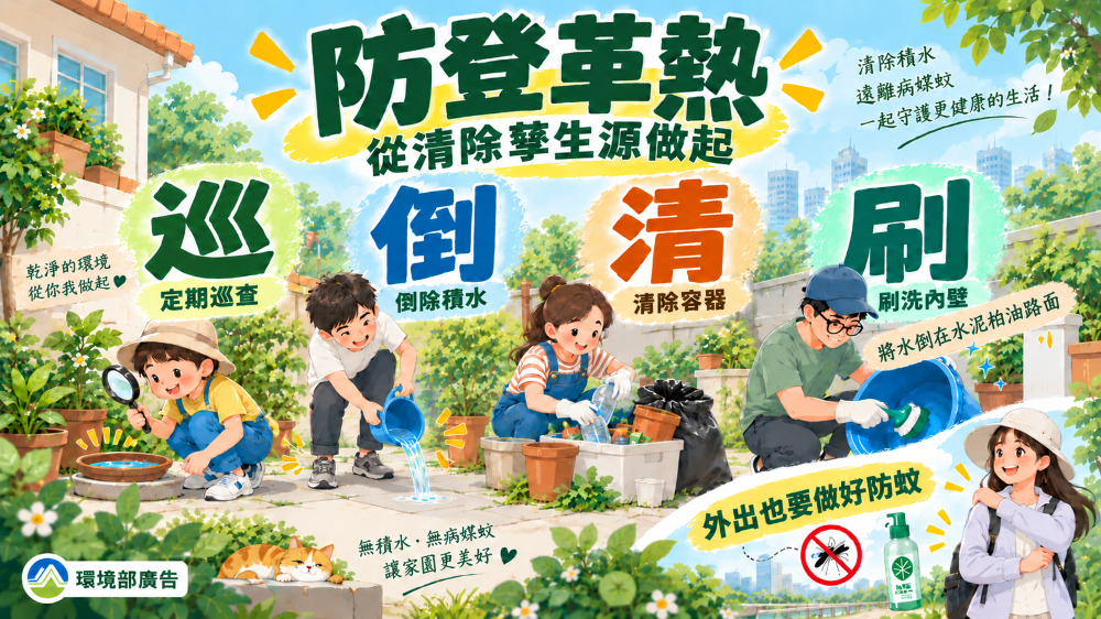 雨後防疫動起來！落實「巡、倒、清、刷」阻斷登革熱-fin
