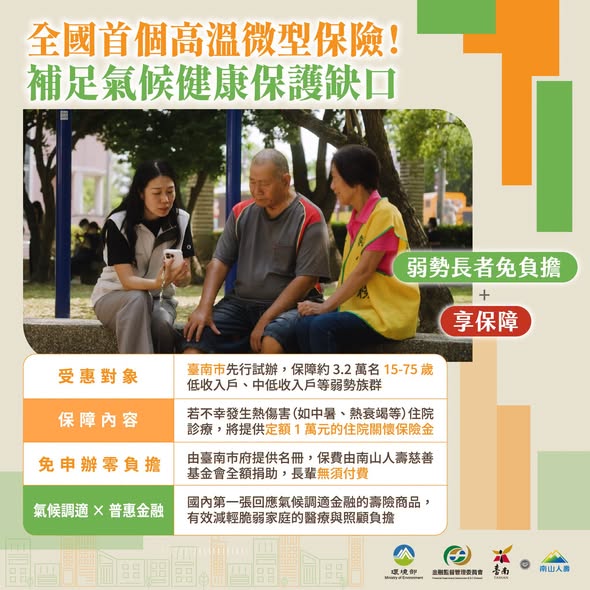 高溫關懷不漏接｜全國第一個「高溫微型保險試辦」正式起跑🌡️
