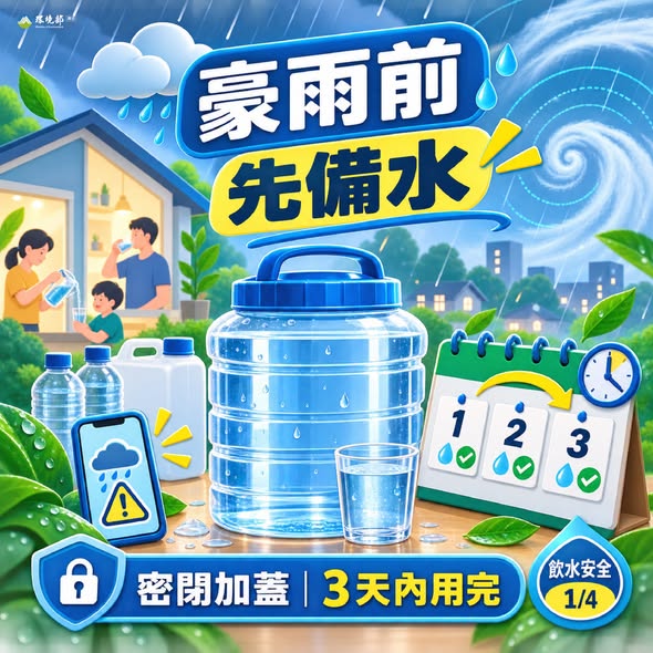 【🌧颱風豪雨後，水變黃、有味道？飲水安全先做好4件事】